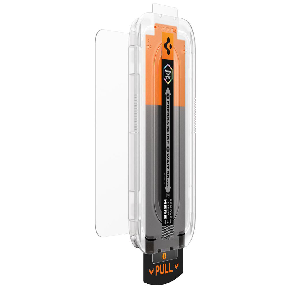 Folija za zaštitu ekrana Privacy Spigen GlastR EZ FIT Pro za Apple iPhone 17 Pro / 17 / 16 Pro, Kaljeno staklo, Full Glue AGL10098