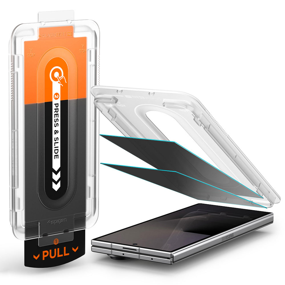 Zaštitna folija za spoljašnji ekran Privacy Spigen GlastR EZ FIT Pro za Samsung Galaxy Z Fold8 Ultra F976, Kaljeno staklo, Full Glue, Set od 2 komada