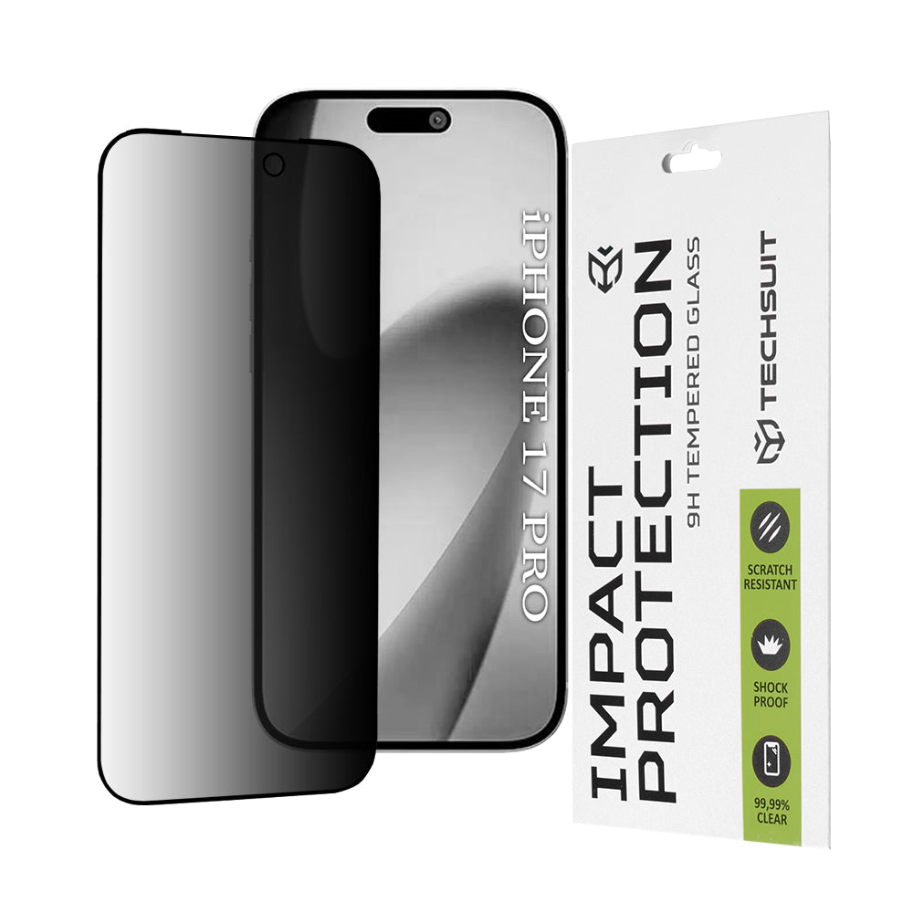 Zaštitna folija za ekran Privacy Techsuit za Apple iPhone 17 Pro, Kaljeno staklo, Full Glue, 111D