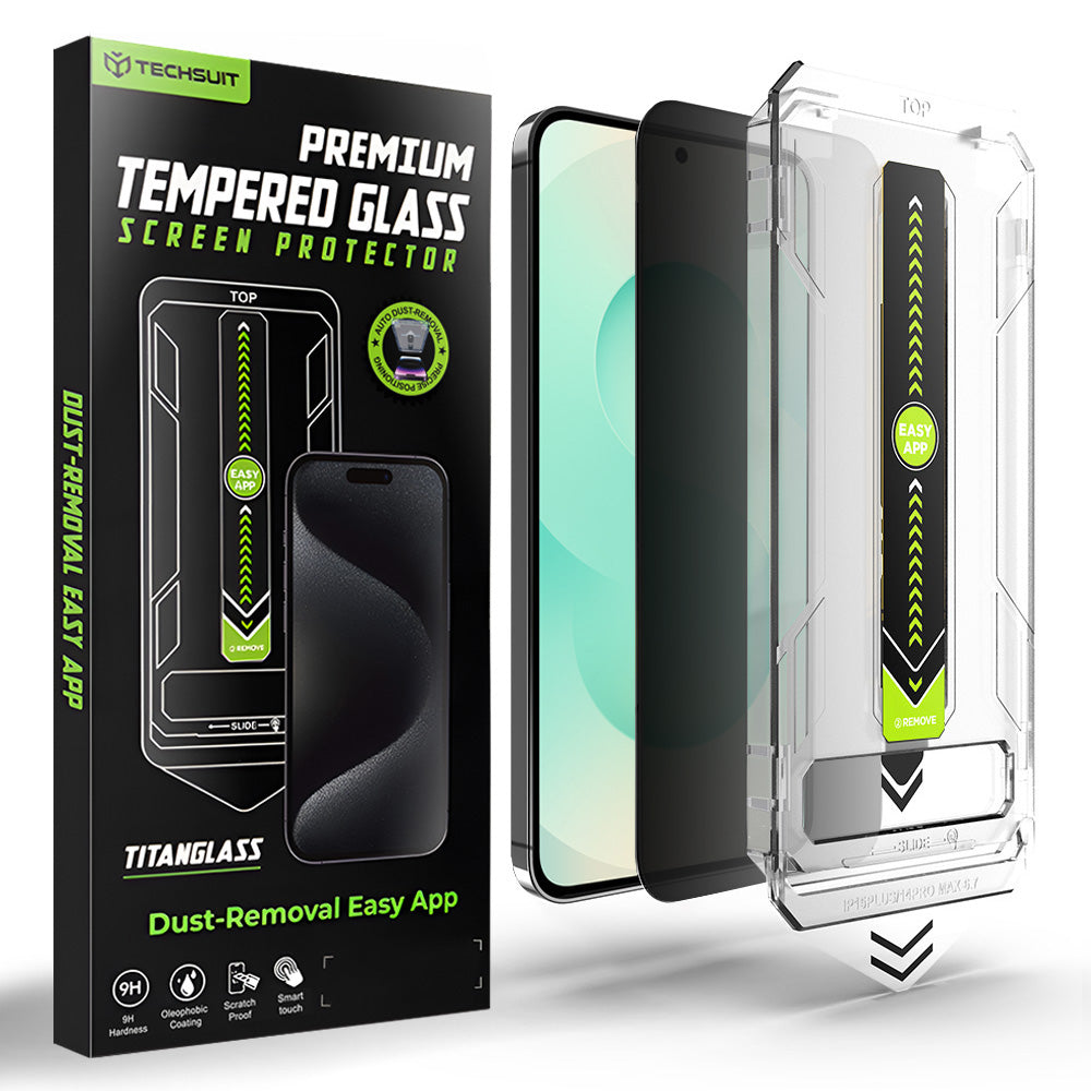 Folija za zaštitu ekrana Privacy Techsuit TitanGlass CrystalHD za Samsung Galaxy S26 Plus, Kaljeno staklo, Full Glue