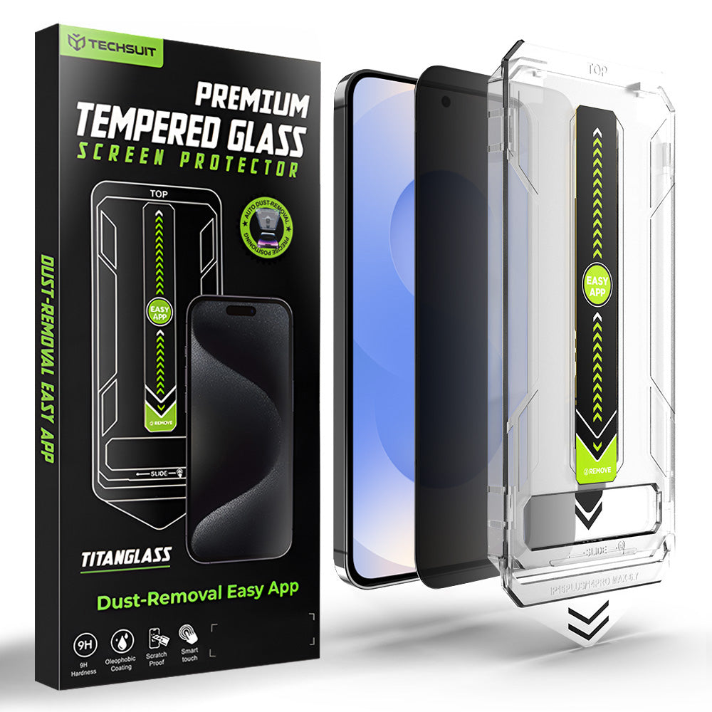 Folija za zaštitu ekrana Privacy Techsuit TitanGlass CrystalHD za Samsung Galaxy S26 S942, Kaljeno staklo, Full Glue