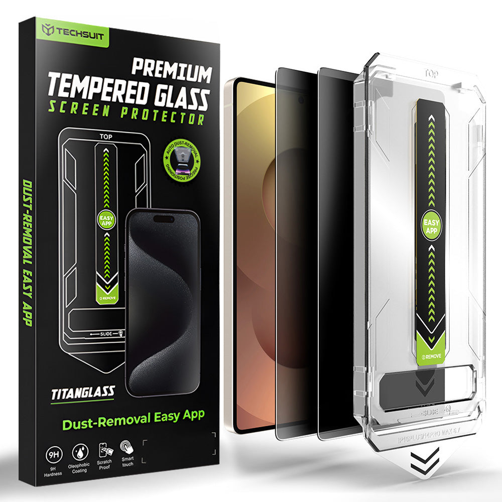 Folija za zaštitu ekrana Privacy Techsuit TitanGlass CrystalHD za Samsung Galaxy S26 Ultra S948, Kaljeno staklo, Full Glue, Set 2 komada