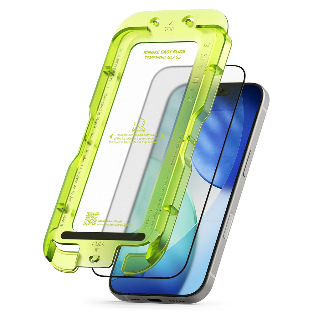 Zaštitna folija za ekran Ringke Easy Slide za Apple iPhone 18 Pro / 17 Pro, Kaljeno staklo, Full Glue, Set od 2 komada