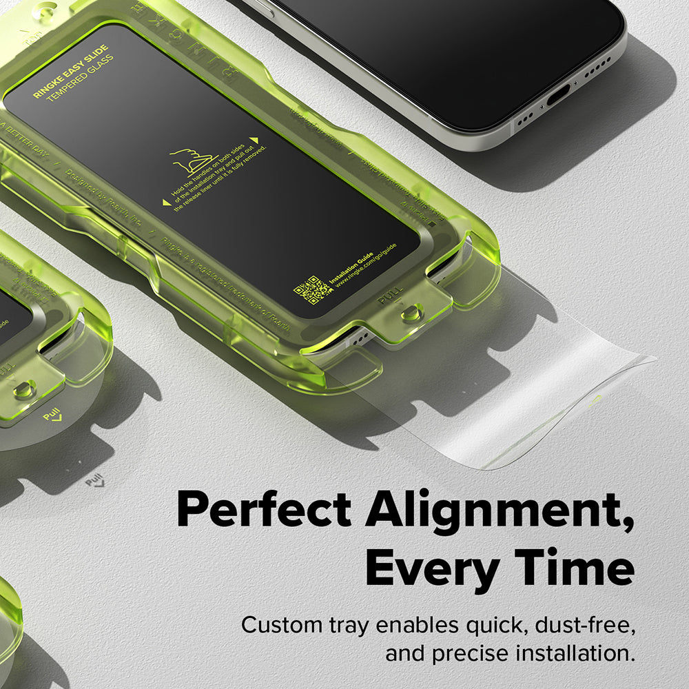 Zaštitna folija za ekran Ringke Easy Slide za Apple iPhone 18 Pro / 17 Pro, Kaljeno staklo, Full Glue, Set od 2 komada