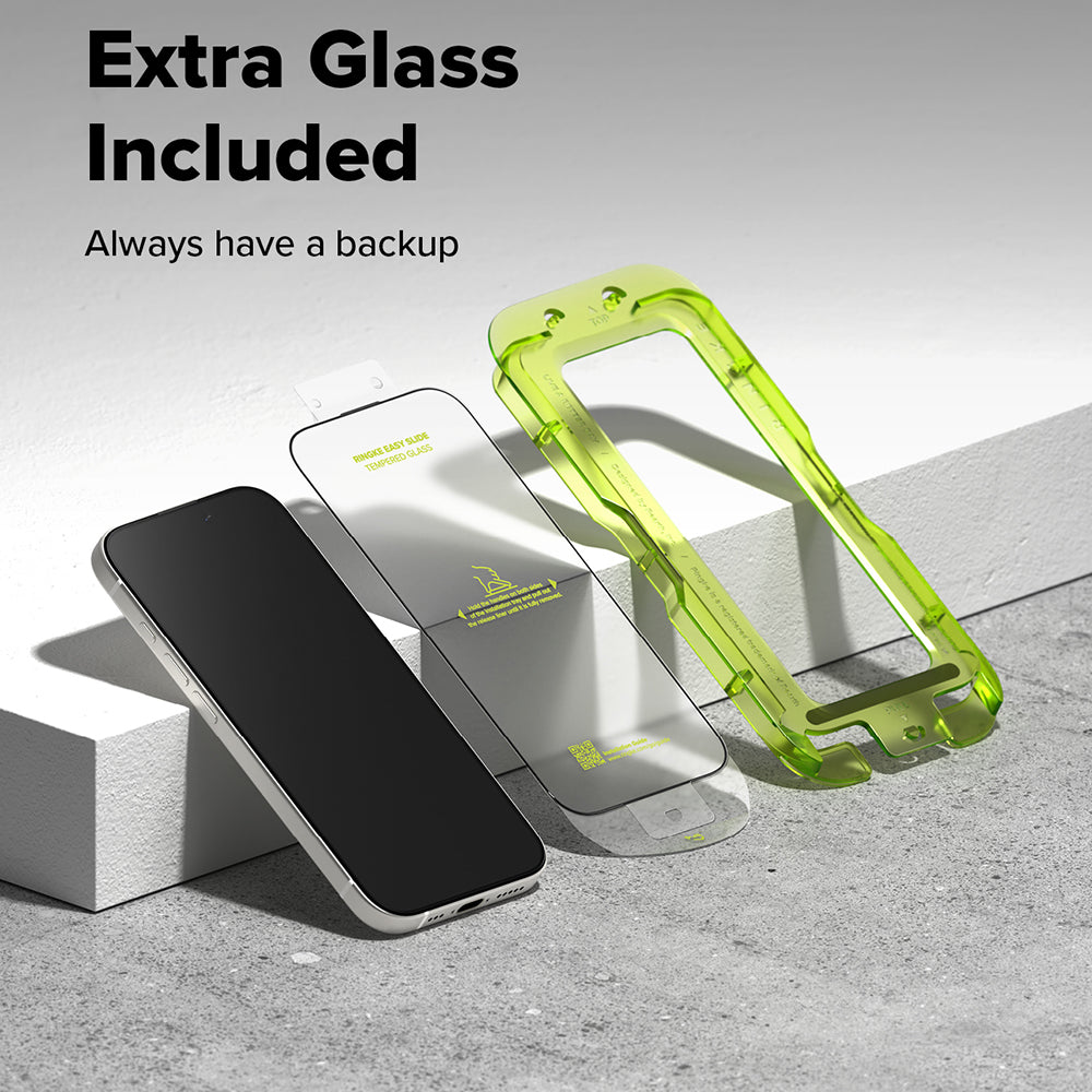 Zaštitna folija za ekran Ringke Easy Slide za Apple iPhone 18 Pro / 17 Pro, Kaljeno staklo, Full Glue, Set od 2 komada