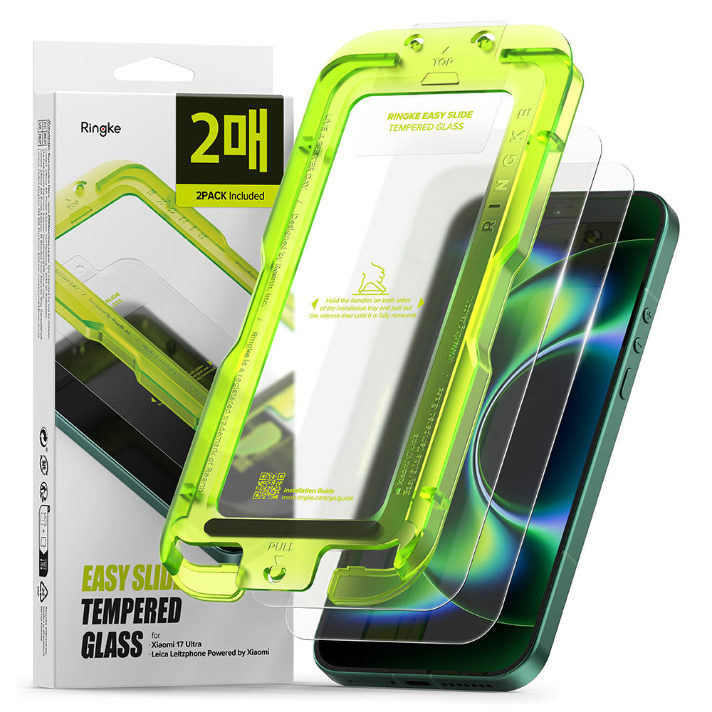 Zaštitna folija za ekran Ringke Easy Slide za Xiaomi 17 Ultra, Kaljeno staklo, Full Glue, Set od 2 komada