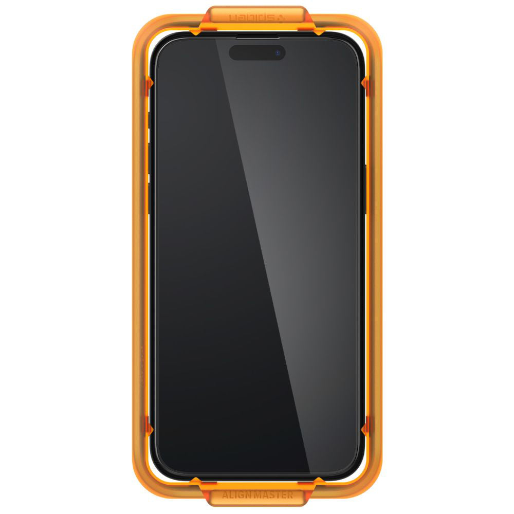 Zaštitna folija za ekran Spigen GlastR Align Master za Apple iPhone 15, Kaljeno staklo, Full Glue, Set 2 komada, Crna AGL06906