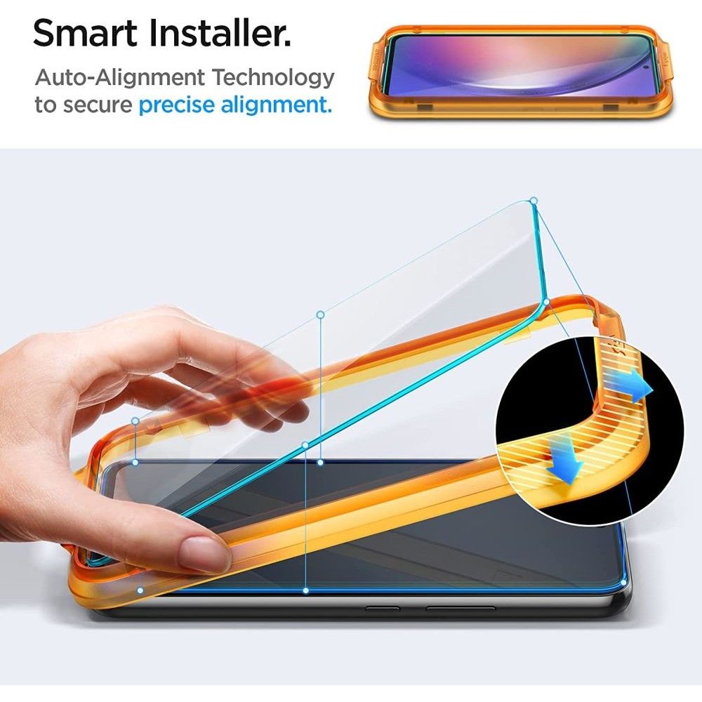 Zaštitna folija za ekran Spigen GlastR Align Master za Samsung Galaxy A54 A546, Kaljeno staklo, Full Glue, Set od 2 komada AGL05966