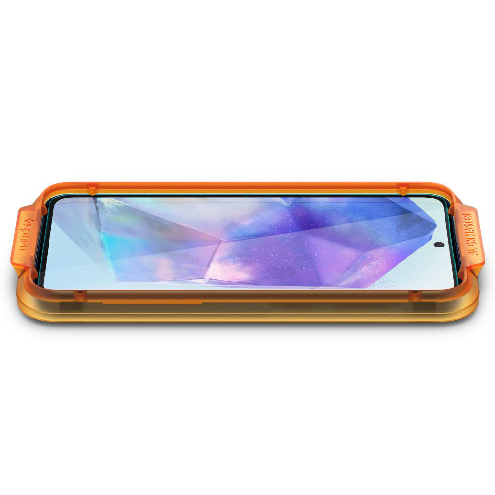 Zaštitna folija za ekran Spigen GlastR Align Master za Samsung Galaxy A55 5G A556, Kaljeno staklo, Full Glue, Set od 2 komada AGL07775