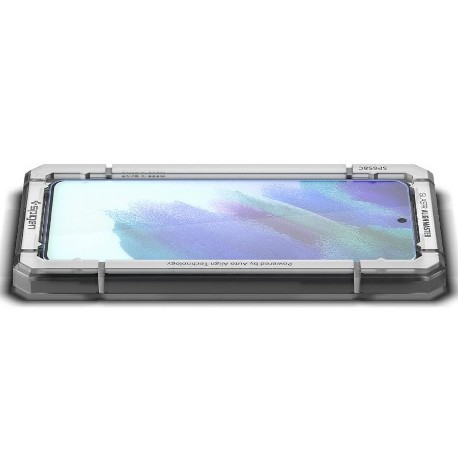 Folija za zaštitu ekrana Spigen GlastR Align Master za Samsung Galaxy S21 FE 5G G990, Kaljeno staklo, Full Glue, Set 2 komada AGL03088