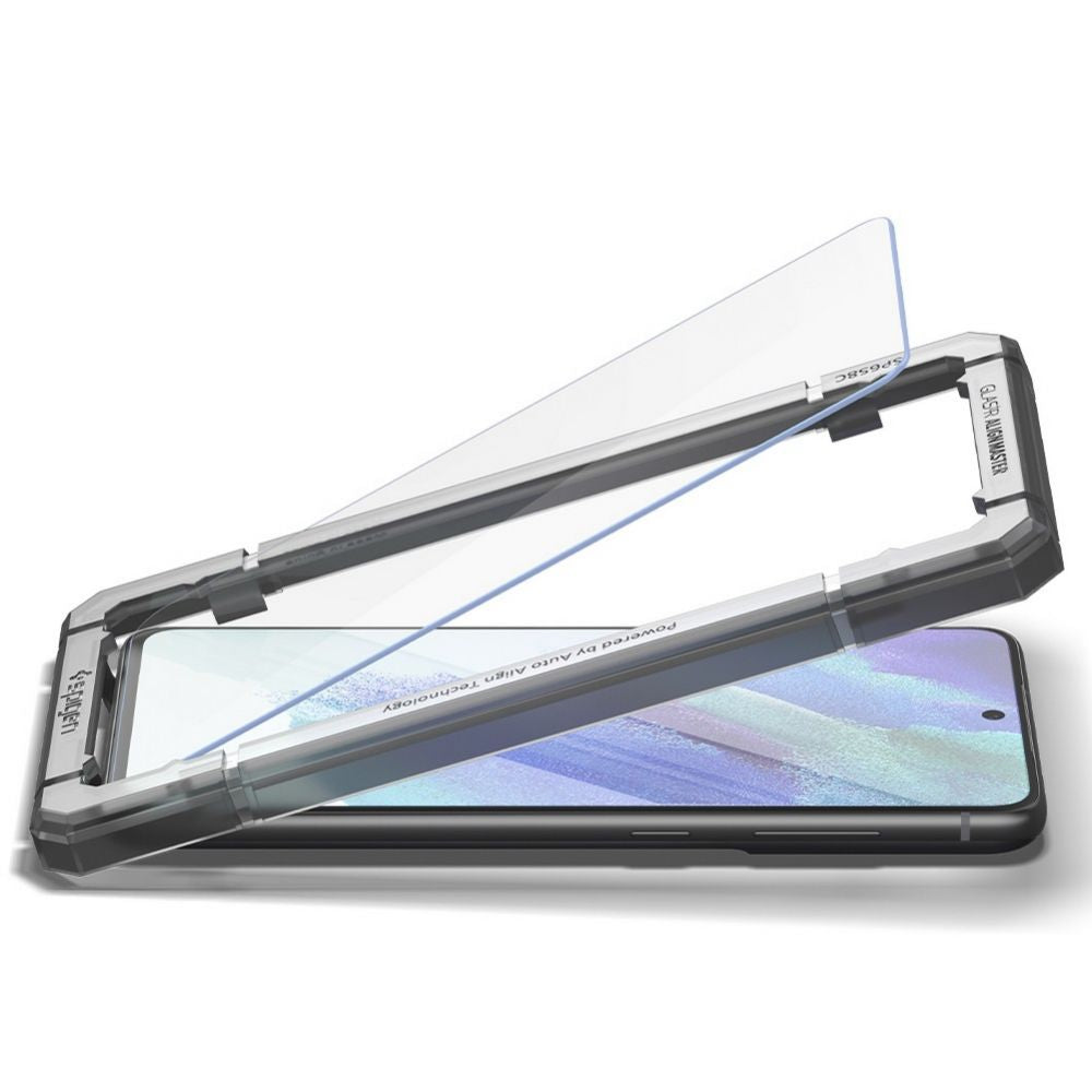 Folija za zaštitu ekrana Spigen GlastR Align Master za Samsung Galaxy S21 FE 5G G990, Kaljeno staklo, Full Glue, Set 2 komada AGL03088