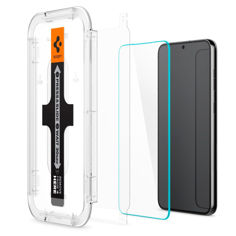 Folija za zaštitu ekrana Spigen GlastR EZ FIT za Samsung Galaxy S23 S911, Kaljeno staklo, Full Glue, Set 2 komada AGL05958