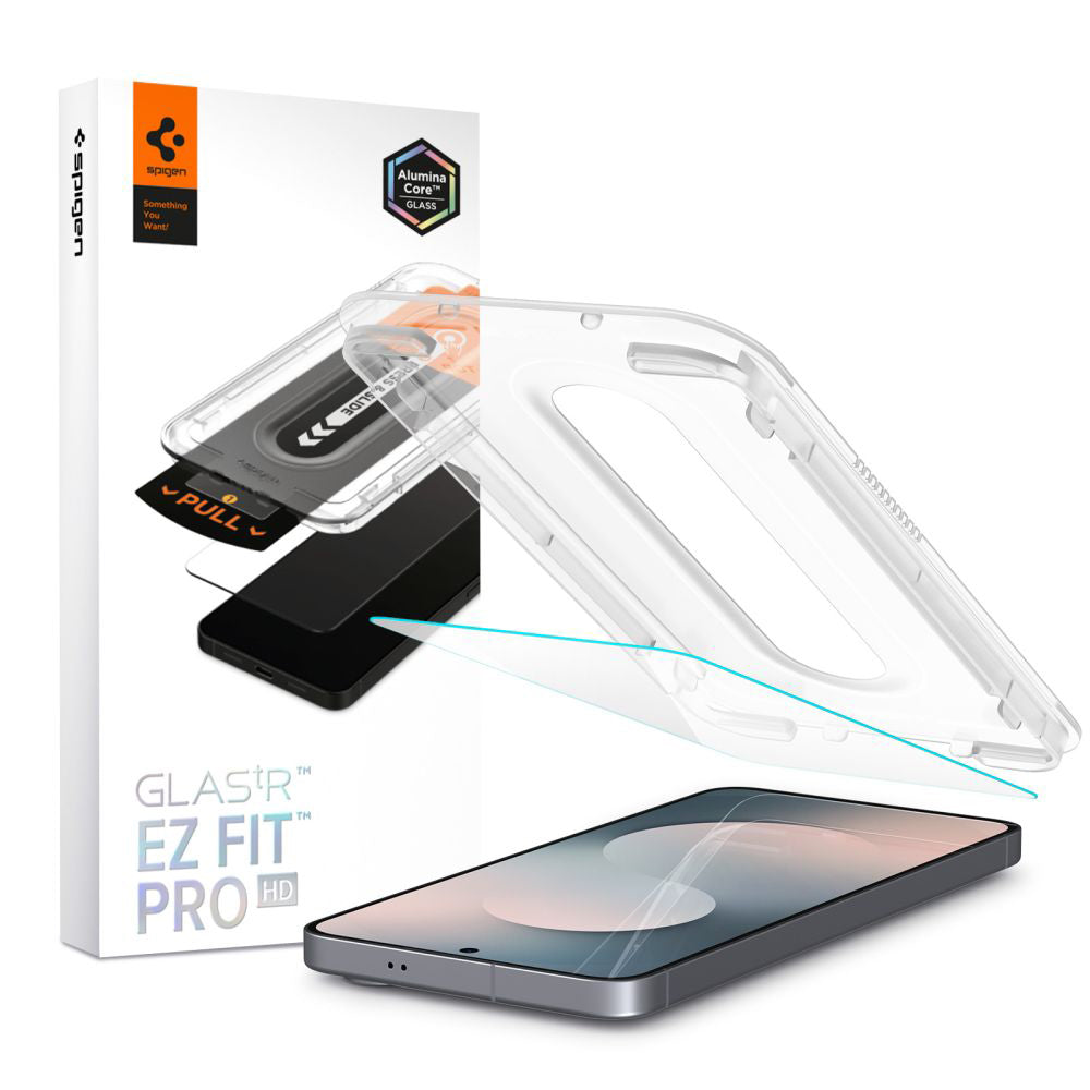 Folija za zaštitu ekrana Spigen GlastR EZ FIT Pro HD za Samsung Galaxy S25 FE, Kaljeno staklo, Full Glue AGL10203