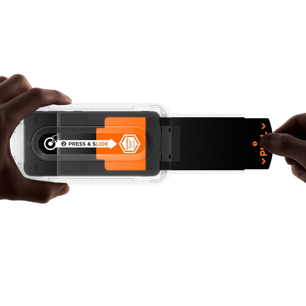 Folija za zaštitu ekrana Spigen GlastR EZ FIT Pro HD za Samsung Galaxy S25 FE, Kaljeno staklo, Full Glue AGL10203