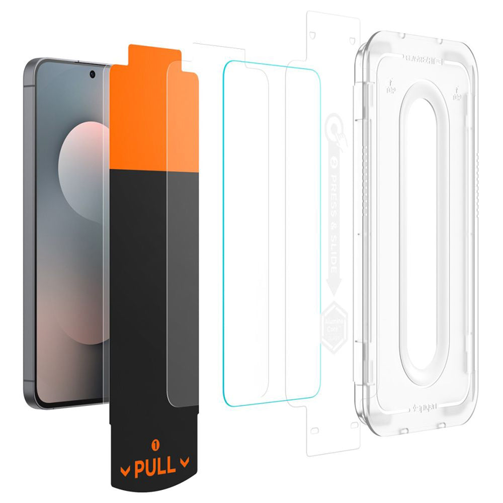Zaštitna folija za ekran Spigen GlastR EZ FIT Pro HD za Samsung Galaxy S25 FE, Kaljeno staklo, Full Glue, Set 2 komada AGL10202