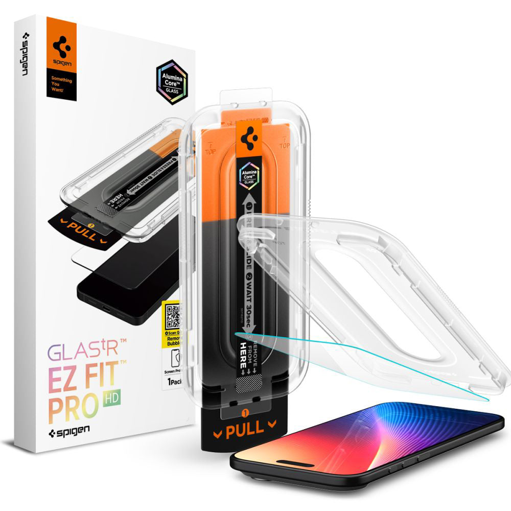 Folija za zaštitu ekrana Spigen GlastR EZ FIT Pro za Apple iPhone 17 Air, Kaljeno staklo, Full Glue AGL09870