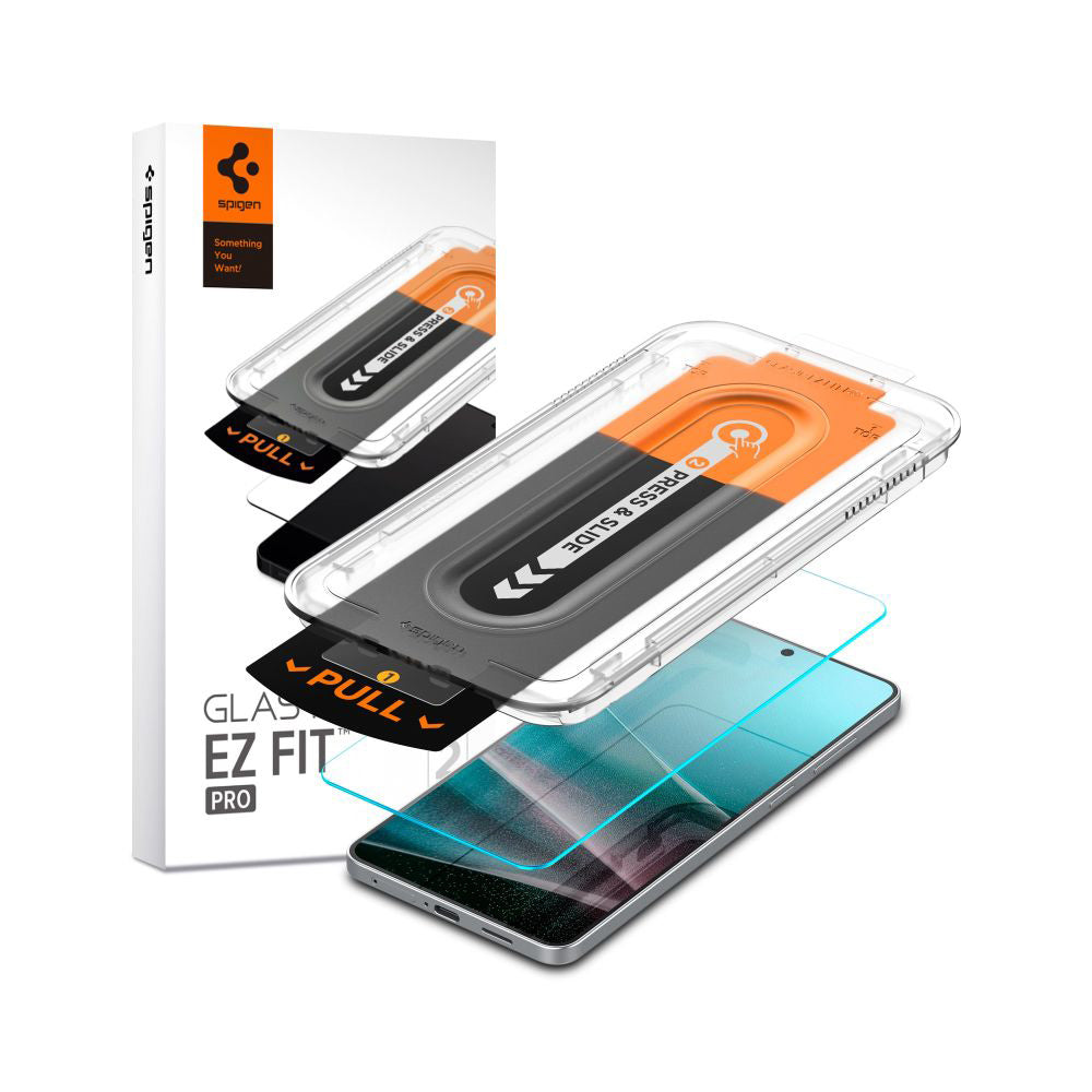 Folija za zaštitu ekrana Spigen GlastR EZ FIT Pro za Samsung Galaxy S25 Edge S937, Kaljeno staklo, Full Glue