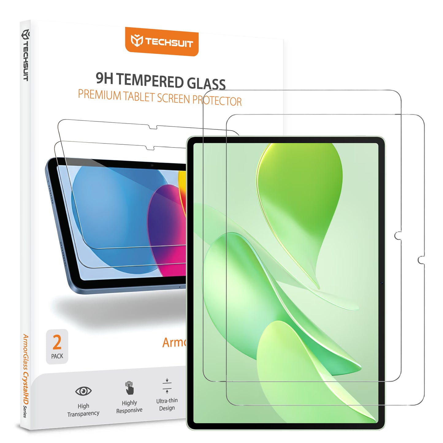 Folija za zaštitu ekrana Techsuit ArmorGlass CrystalHD za Huawei MatePad 12 X (2025), Kaljeno staklo, Full Glue, Set 2 komada