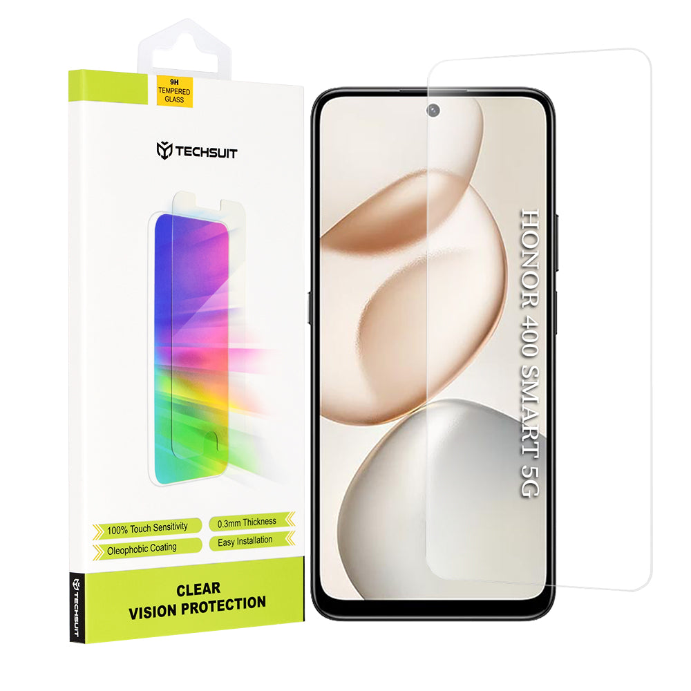 Zaštitna folija za ekran Techsuit Clear Vision za Honor 400 Smart 4G / X7d 4G / 400 Smart 5G / X7c / 200 Smart, Kaljeno staklo, Full Glue