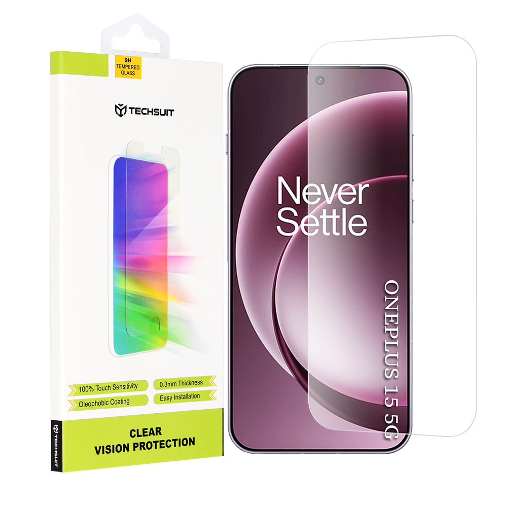 Folija za zaštitu ekrana Techsuit Clear Vision za OnePlus 15, Kaljeno staklo, Full Glue