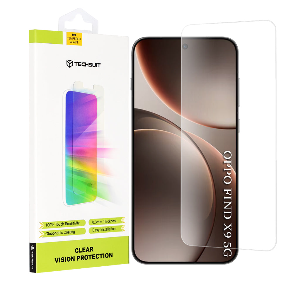 Folija za zaštitu ekrana Techsuit Clear Vision za Oppo Find X9, Kaljeno staklo, Full Glue