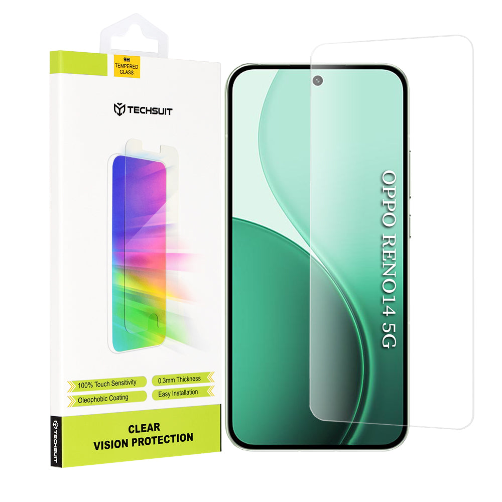 Folija za zaštitu ekrana Techsuit Clear Vision za Oppo Reno14, Kaljeno staklo