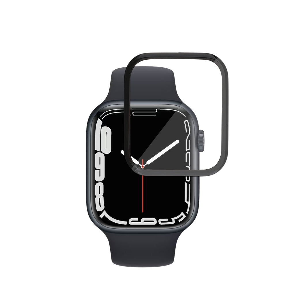 Folija za zaštitu ekrana Techsuit Nano Flex za Apple Watch Series 9 / 8 / 7 45mm, Plastika, Set 2 komada, Crna
