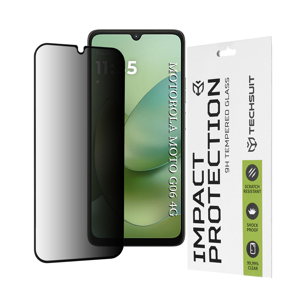 Folija za zaštitu ekrana Privacy Techsuit za Motorola Moto G06 Power / G06, Kaljeno staklo, Full Glue, 111D