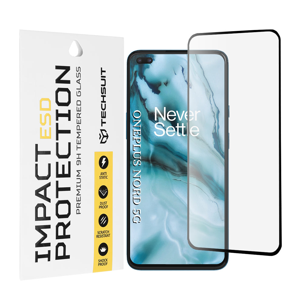 Zaštitna folija za ekran Techsuit za OnePlus Nord 5, Kaljeno staklo, Full Glue, Crna