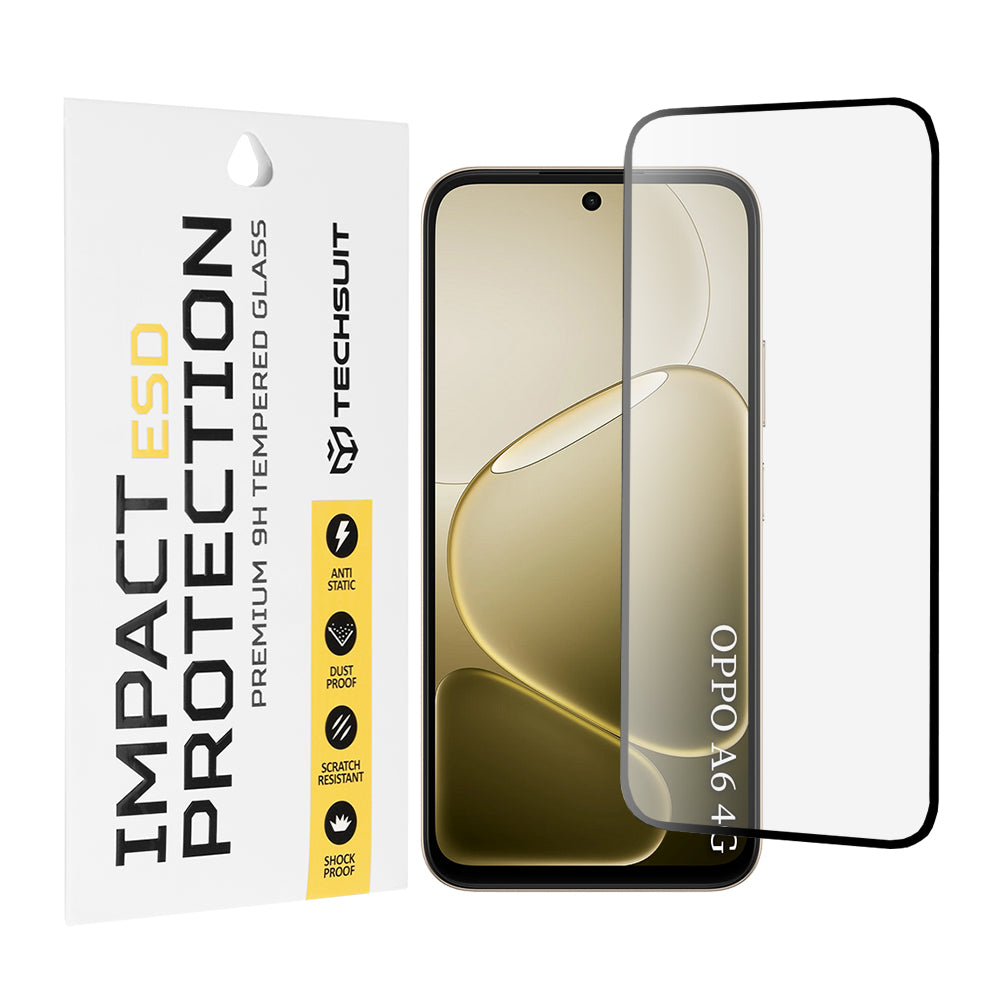 Zaštitna folija za ekran Techsuit za Oppo A6x 4G / A6x / A6 4G, Kaljeno staklo, Full Glue, Crna