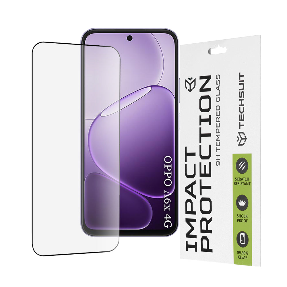 Folija za zaštitu ekrana Techsuit za Oppo A6x 4G / A6x, Kaljeno staklo, Full Glue, 111D, Crna