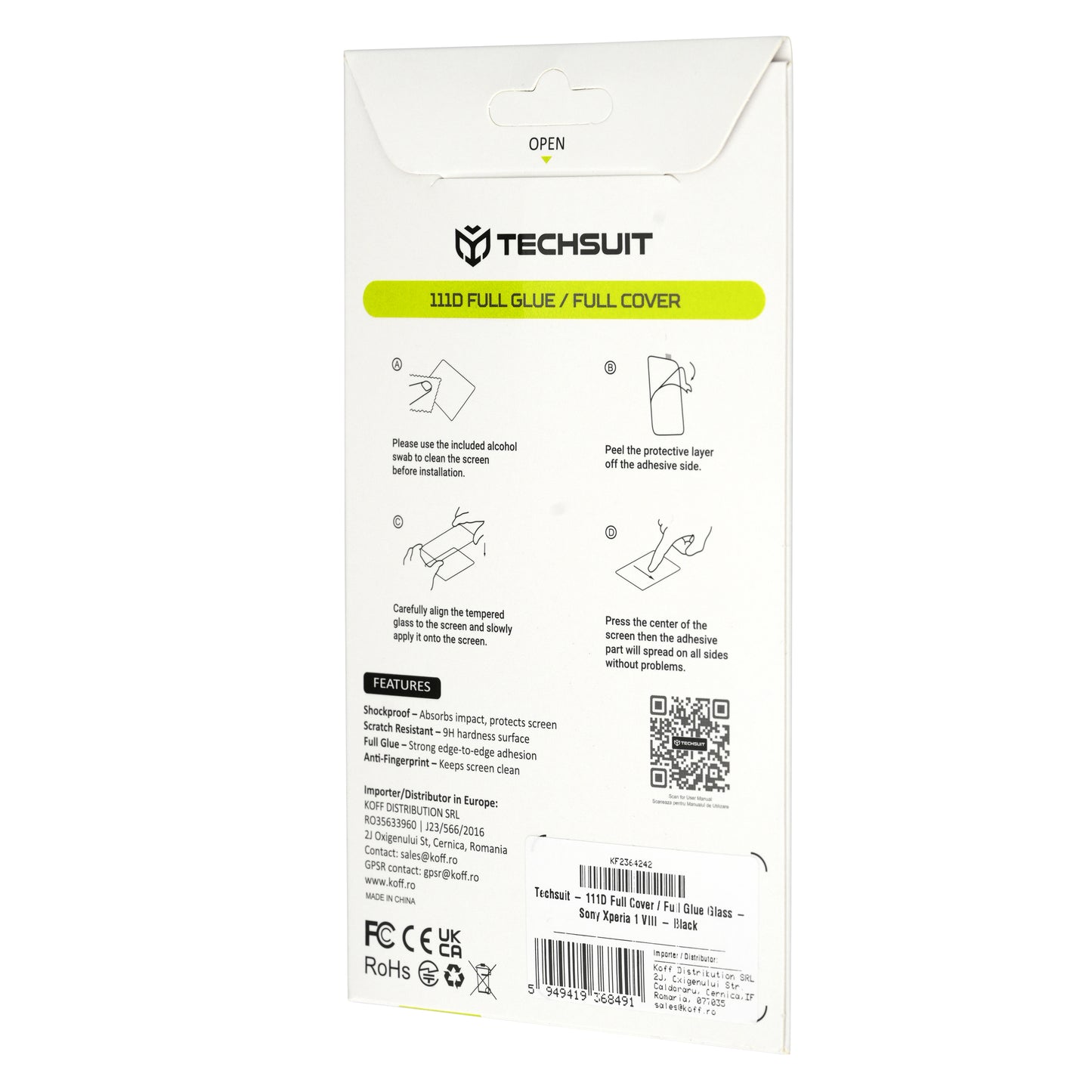 Zaštitna folija za ekran Techsuit za Xiaomi 17T Pro, Kaljeno staklo, Full Glue, 111D, Crna