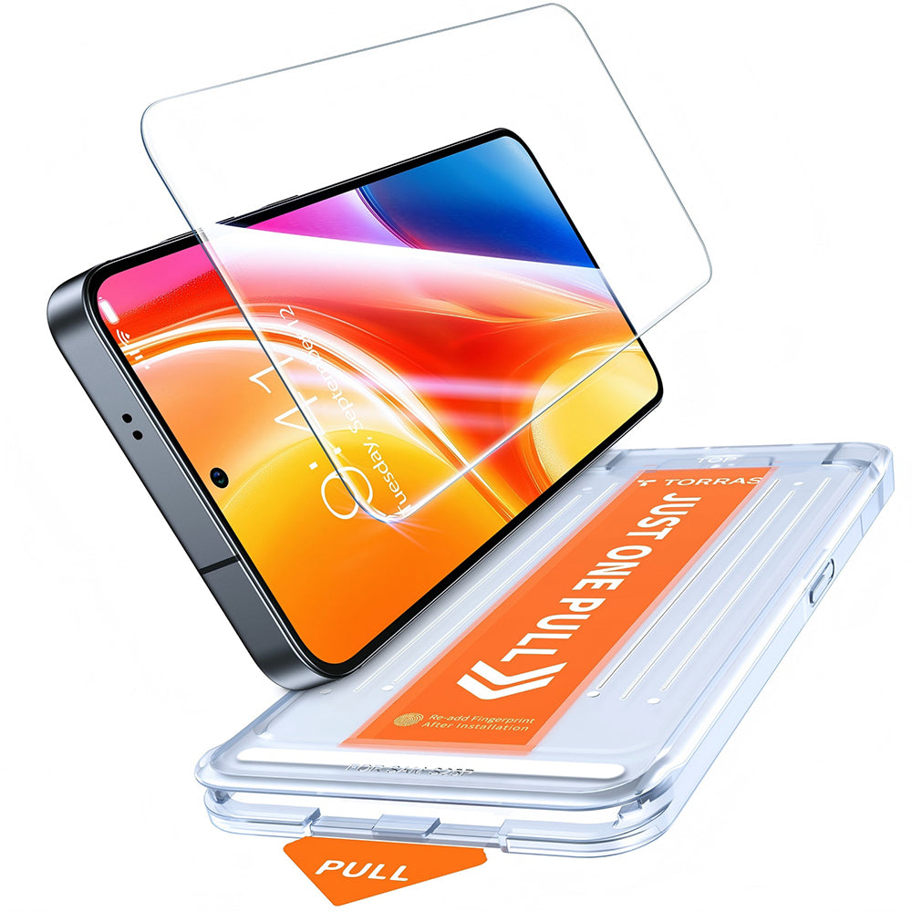 Folija za zaštitu ekrana Torras GlassGo Install Master za Samsung Galaxy S26 Plus S947, Kaljeno staklo, Full Glue, Providna