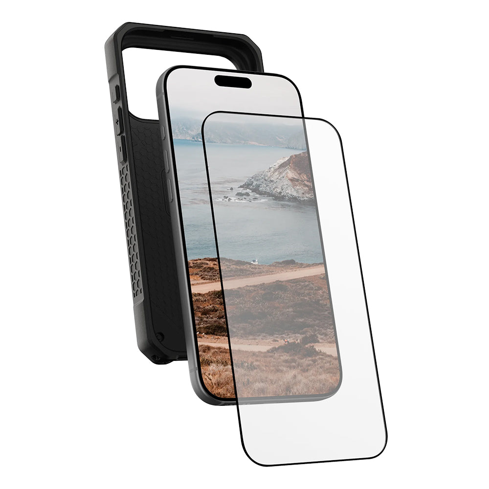 Folija za zaštitu ekrana Urban Armor Gear Shield za Apple iPhone 17 Pro, Kaljeno staklo, Full Glue, Crna