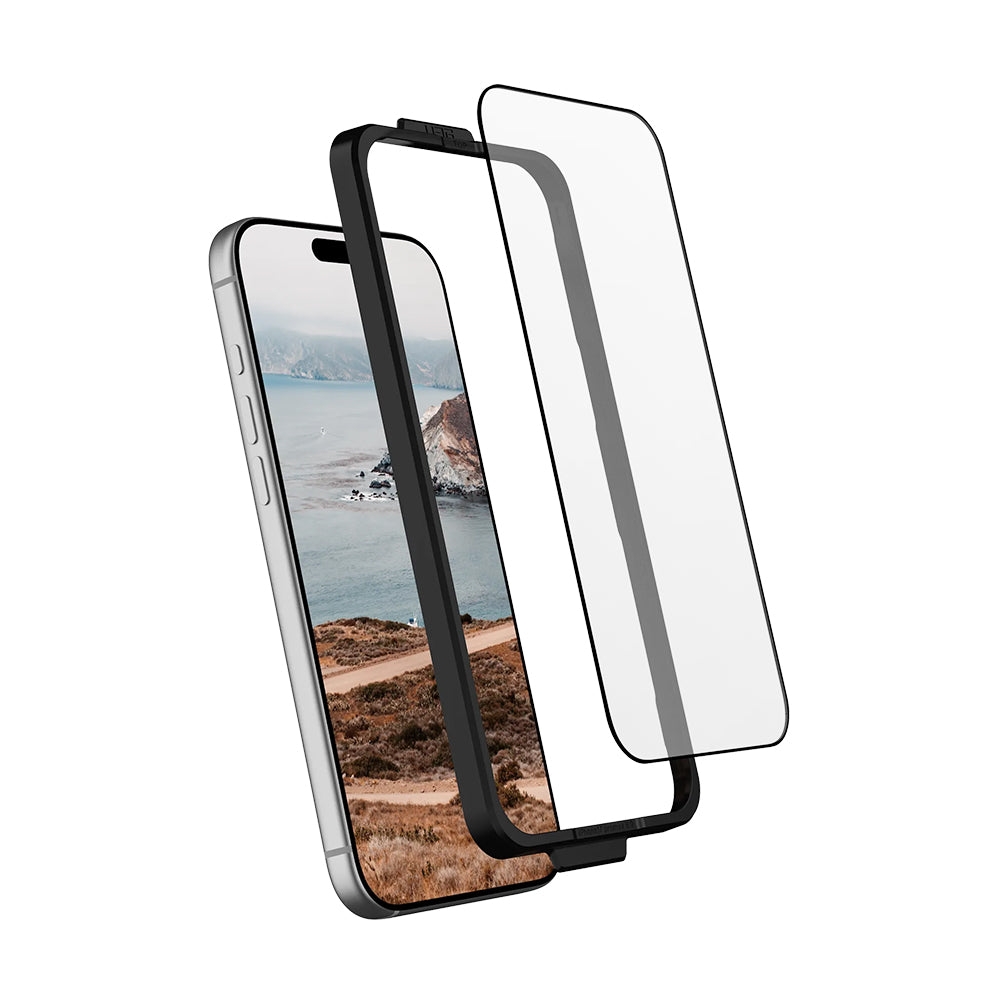 Folija za zaštitu ekrana Urban Armor Gear Shield za Apple iPhone 17 Pro, Kaljeno staklo, Full Glue, Crna