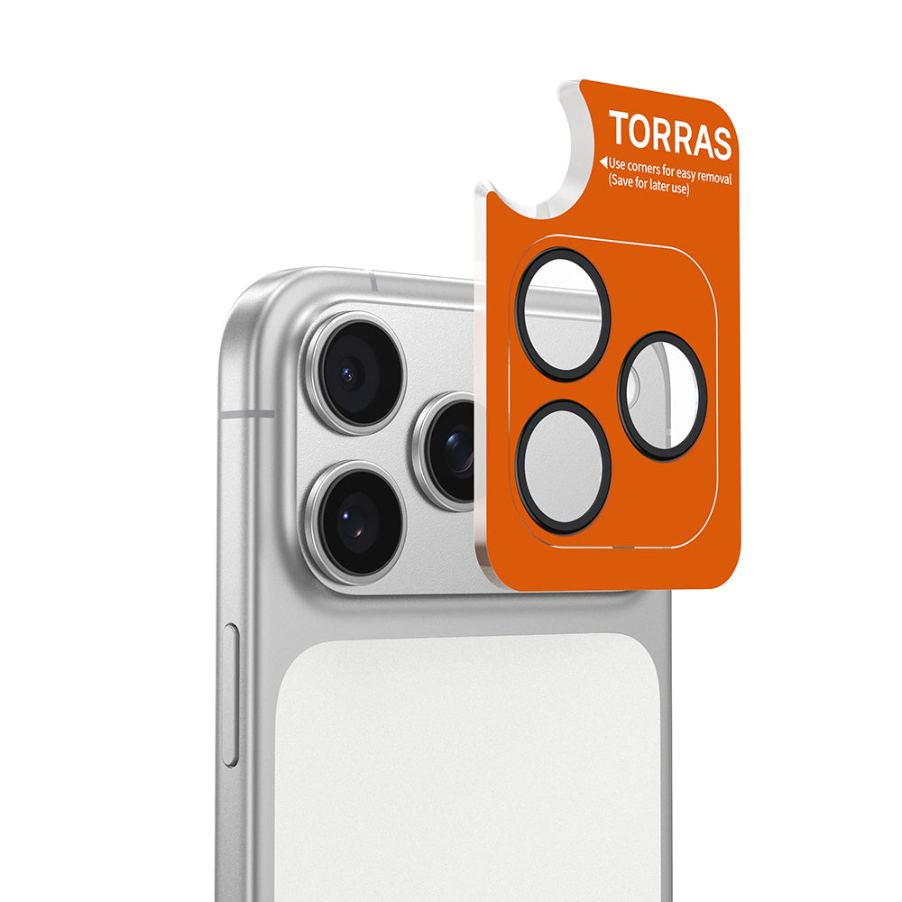 Zaštitna folija za zadnju kameru Torras Lensguard za Apple iPhone 17 Pro Max / 17 Pro, kaljeno staklo, srebrna