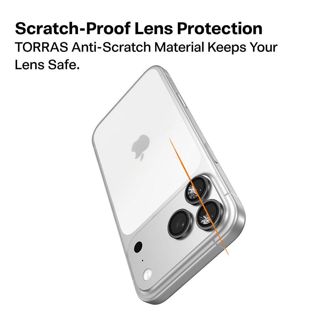Zaštitna folija za zadnju kameru Torras Lensguard za Apple iPhone 17 Pro Max / 17 Pro, Kaljeno staklo, Narandžasta