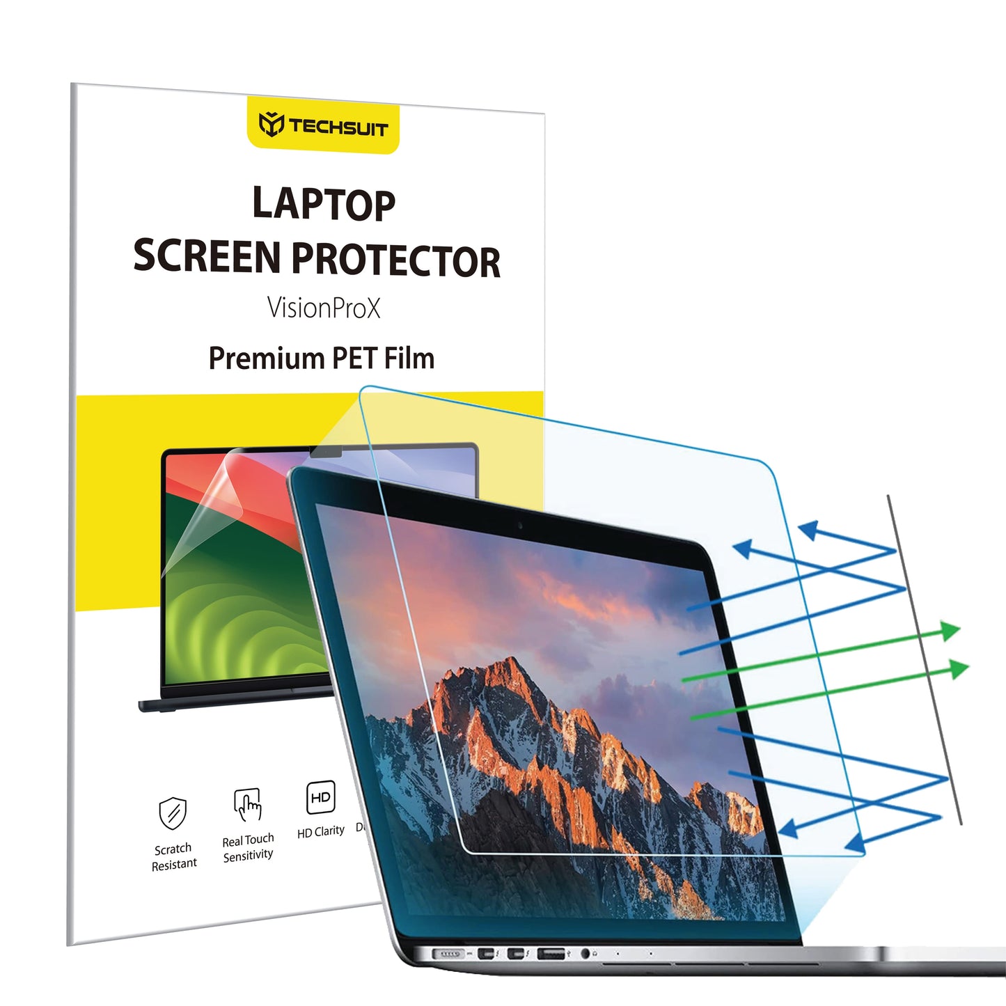 Folija za zaštitu ekrana Anti Blue Light Techsuit VisionProX za laptop 14 inča, Plastika