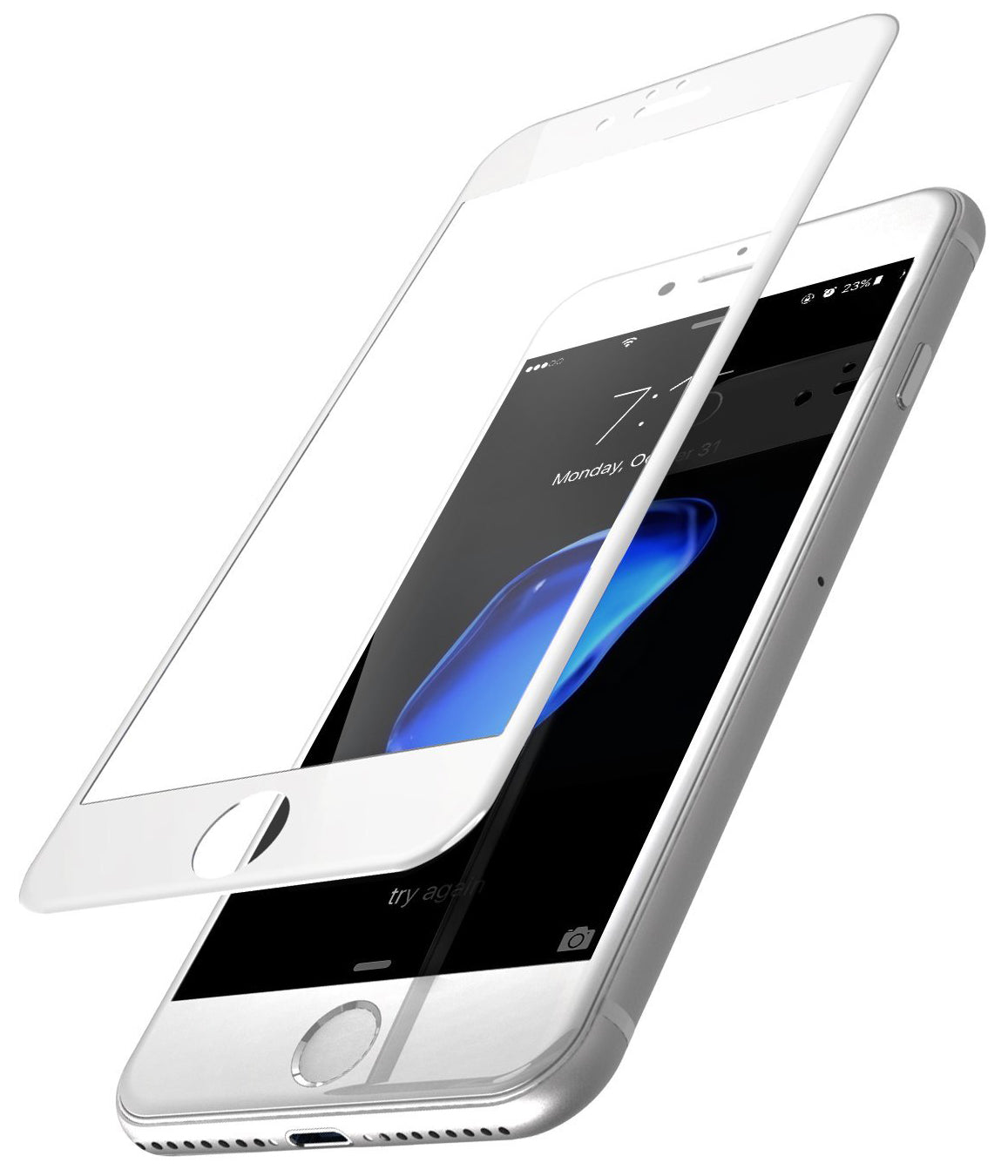 Folija za zaštitu ekrana OEM za Apple iPhone SE (2022) / SE (2020) / 8, Kaljeno staklo, Full Glue, 5D, Bela