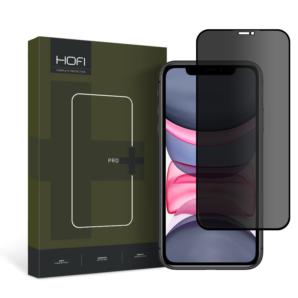 Folija za zaštitu ekrana Privacy HOFI PRO+ za Apple iPhone 11 / XR, Kaljeno staklo, Full Glue