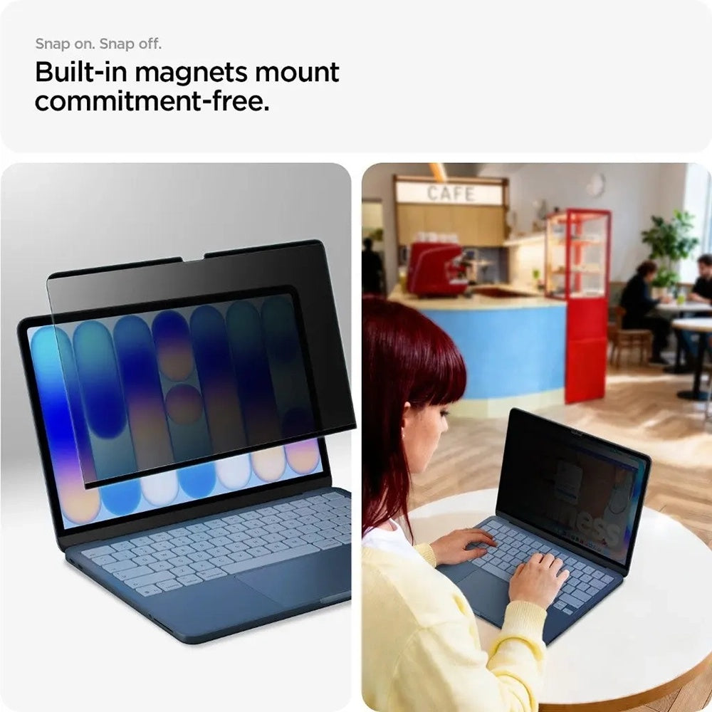 Zaštitna folija za ekran Privacy Spigen Safe View Magnetic za Apple MacBook Neo 13inch, Plastic AFL11670