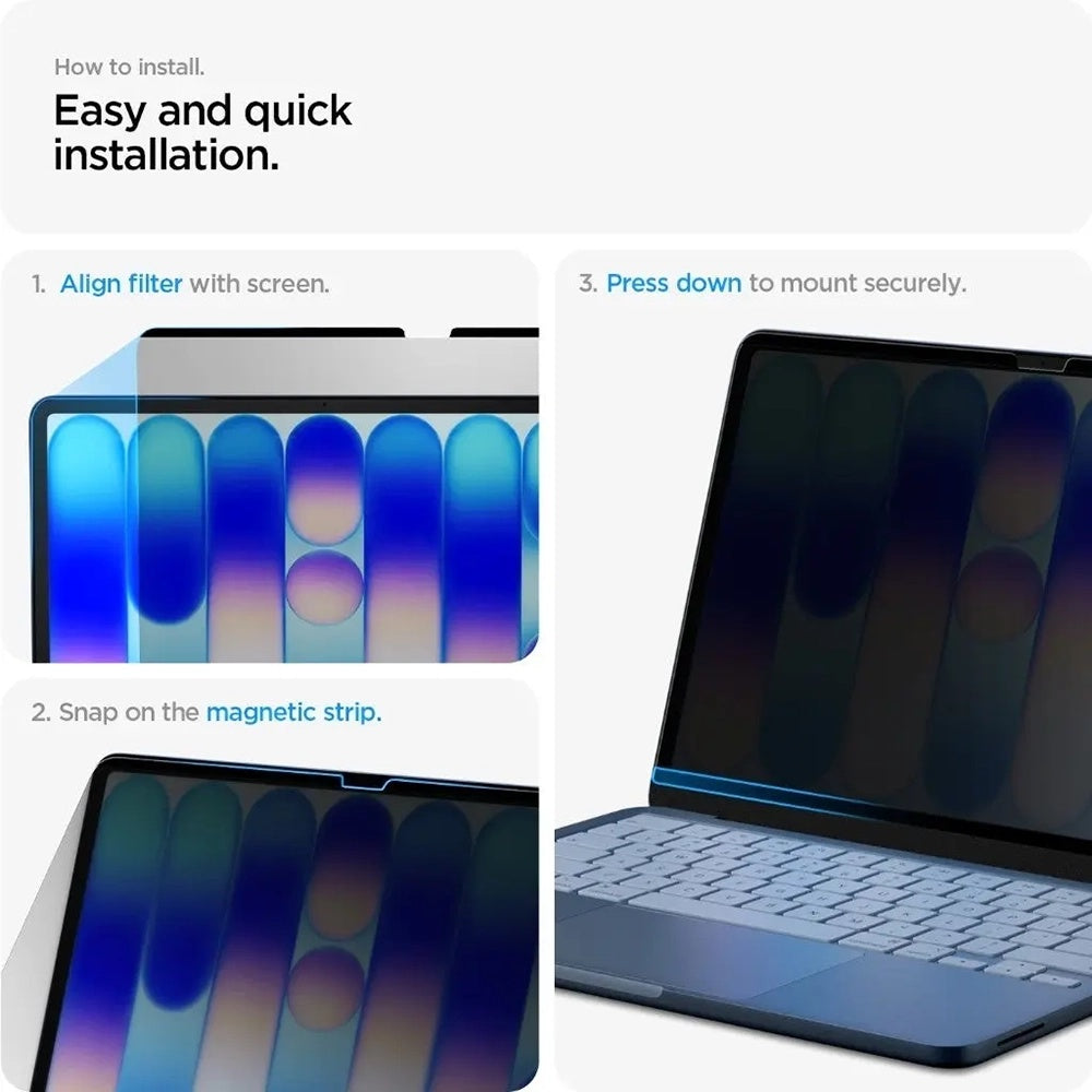 Zaštitna folija za ekran Privacy Spigen Safe View Magnetic za Apple MacBook Neo 13inch, Plastic AFL11670