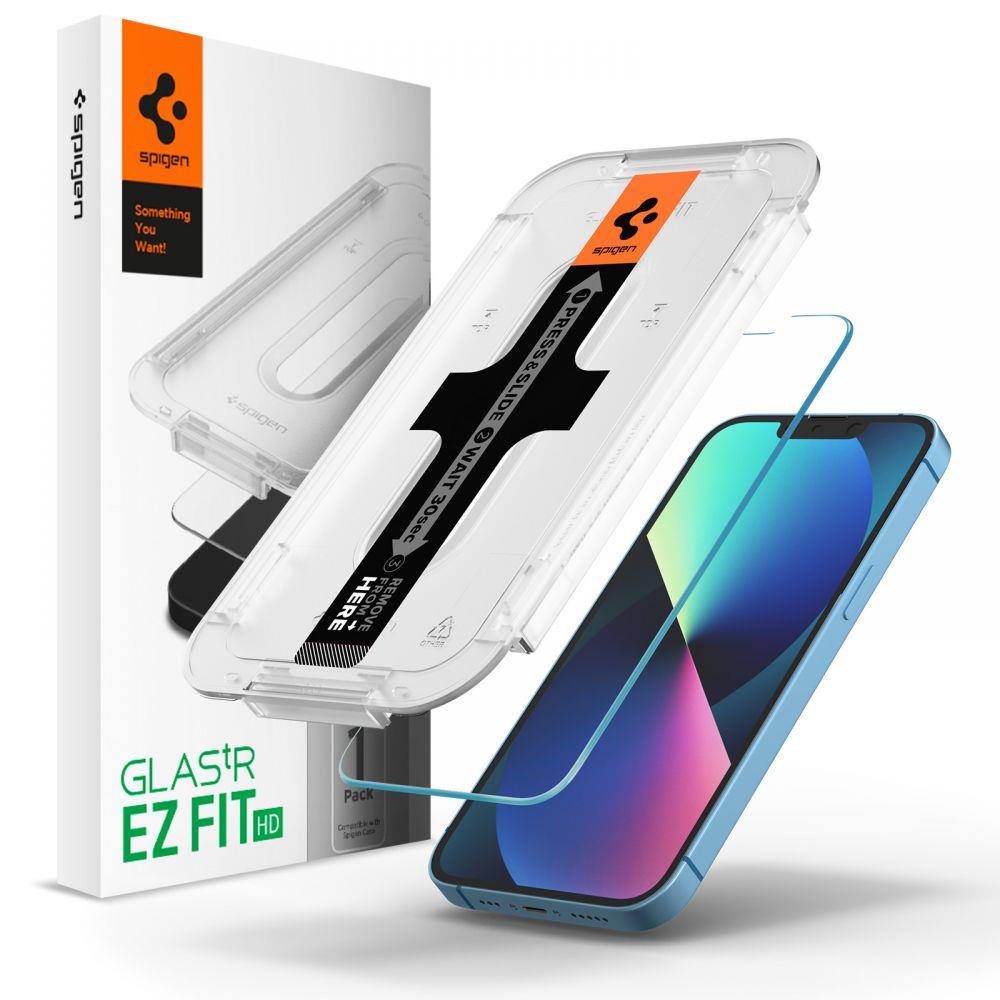 Zaštitna folija za ekran Spigen GlastR EZ FIT HD za Apple iPhone 17e / 16e / 14 / 13 Pro, Kaljeno staklo, Full Glue AGL03724