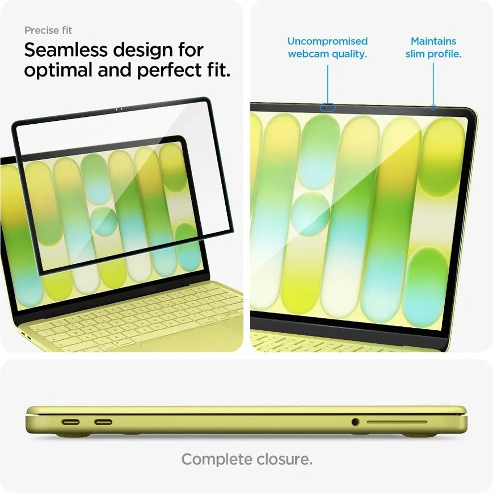 Zaštitna folija za ekran Spigen GlastR Slim za Apple MacBook Neo 13 inča, Kaljeno staklo, Crna AGL11669
