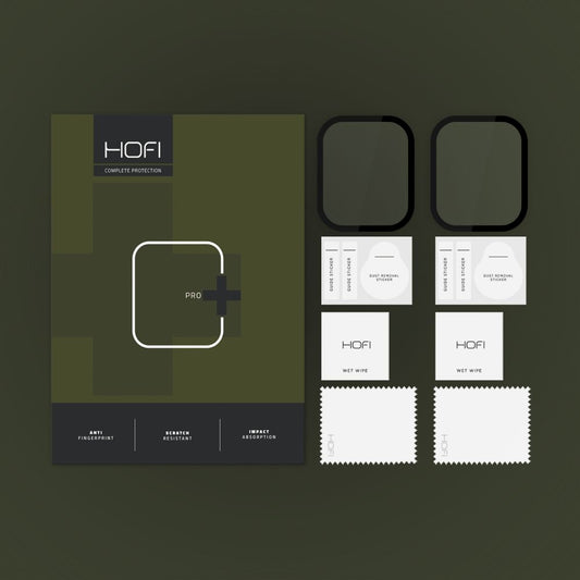 Folija za zaštitu HOFI Hybrid PRO+ za Apple Watch 45mm Series, Set od 2 komada, Plastika, Crna