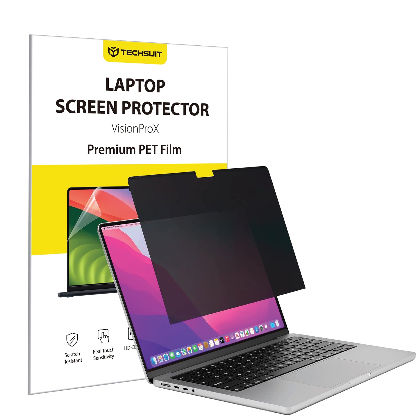 Folija za zaštitu ekrana Privacy Techsuit VisionProX za Apple MacBook Pro 13inch (2022) / (2020) / (2019) / (2018) / (2016), Plastika
