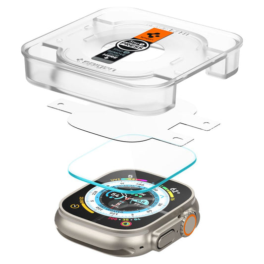 Zaštitna folija Spigen GlastR EZ FIT za Apple Watch Ultra Series, Set 2 komada, Kaljeno staklo AGL05556