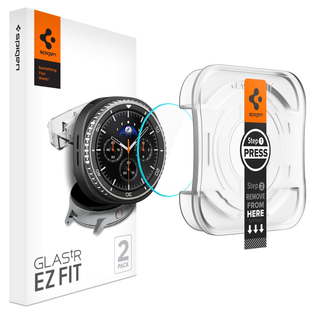 Folija za zaštitu Spigen GlastR EZ FIT za Samsung Galaxy Watch8 Classic, Set 2 komada, Kaljeno staklo AGL09877