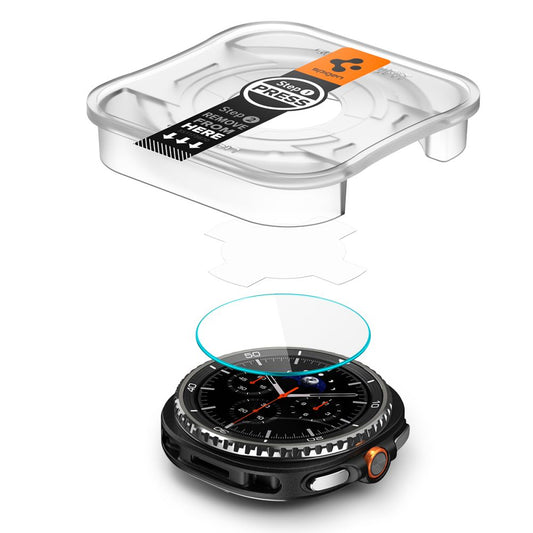 Folija za zaštitu Spigen GlastR EZ FIT za Samsung Galaxy Watch8 Classic, Set 2 komada, Kaljeno staklo AGL09877