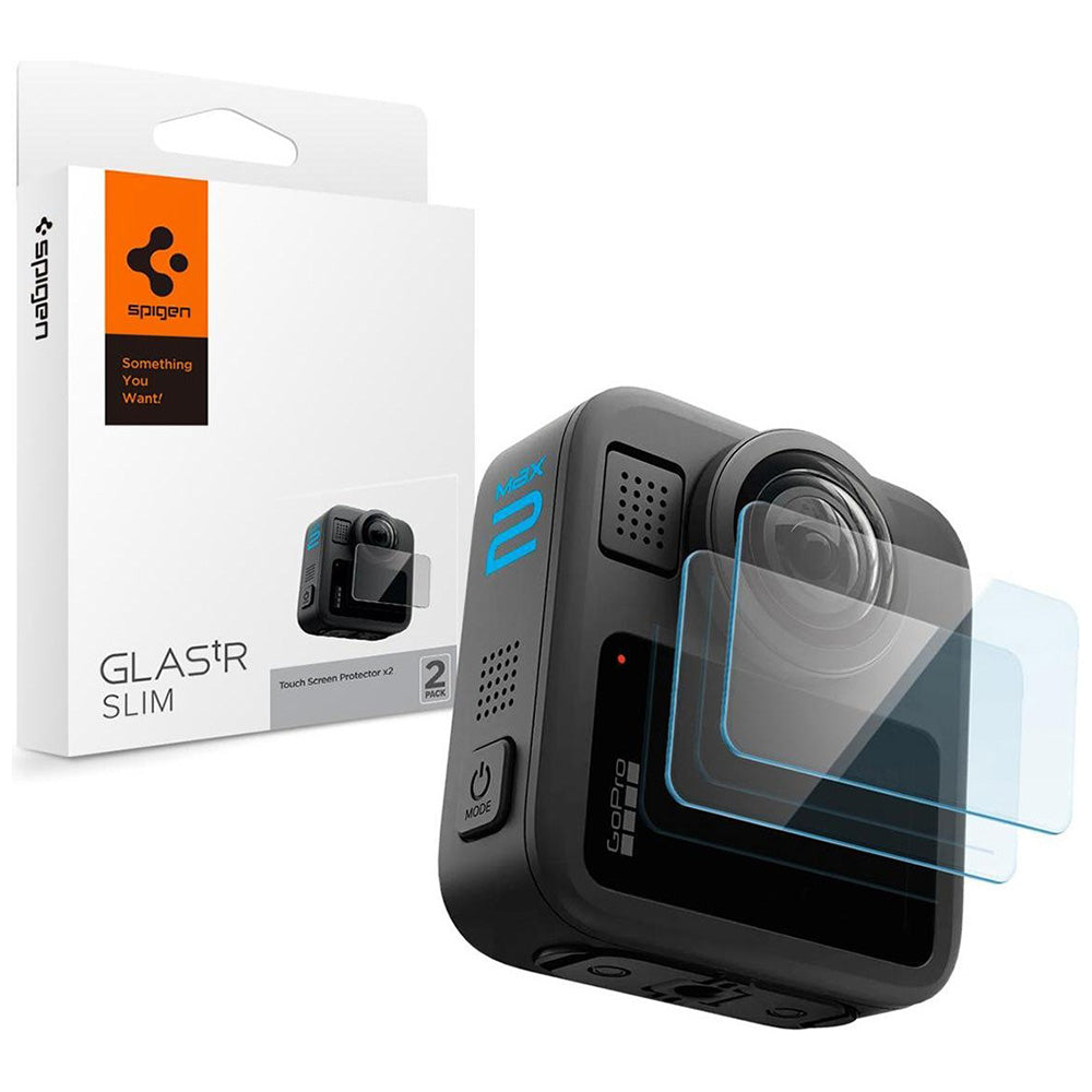 Folija za zaštitu ekrana Spigen GlastR Slim za GoPro Max 2, Set 2 komada, Kaljeno staklo AGL11230